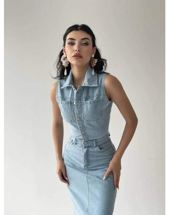 eldia Jean ıfır Kollu Elbise