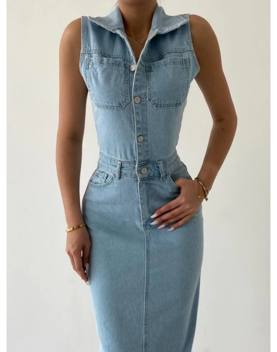 eldia Jean ıfır Kollu Elbise