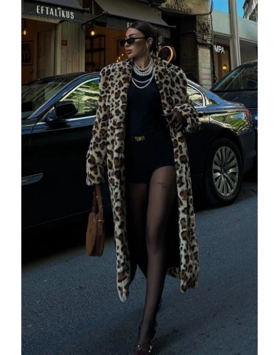 eopar Desenli İçi Astarlı Peluş Kaban 7065