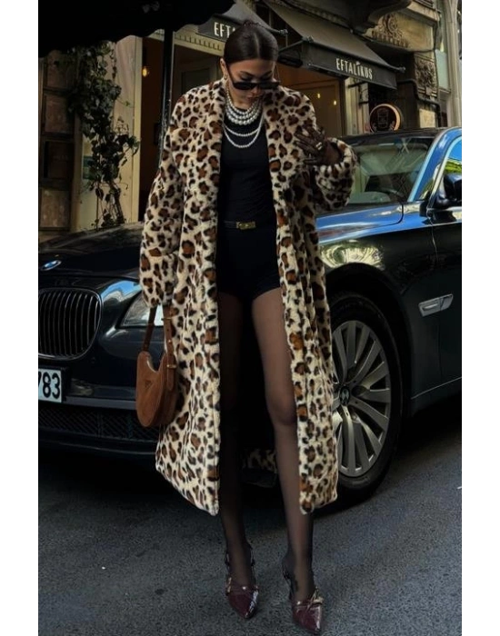 eopar Desenli İçi Astarlı Peluş Kaban 7065