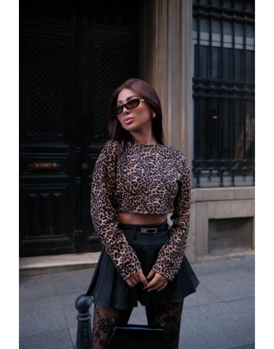 eopar Desenli Uzun Kollu Crop  eopar