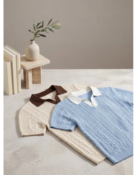 Erkek 2li Paket Desenli Kısa Kollu Pamuk Triko Tişört