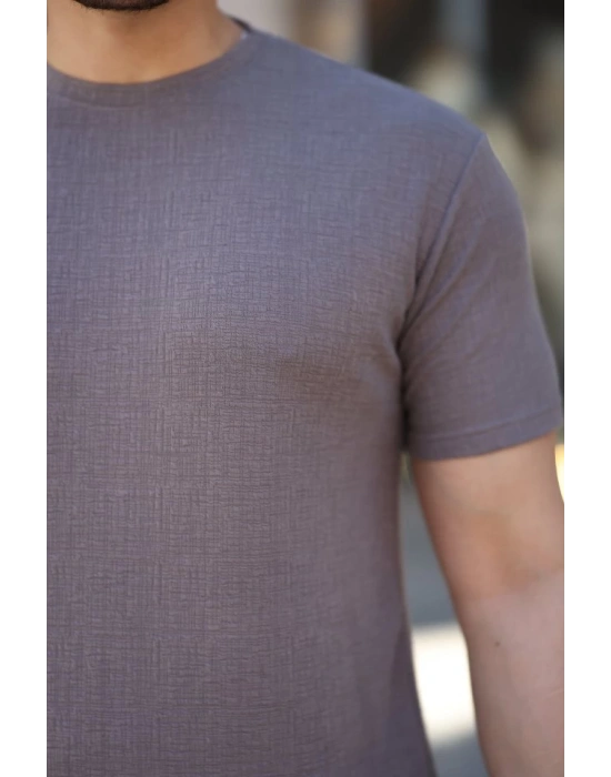 Erkek Ağaç Kabuğu Desenli Kısa Kollu Tshirt