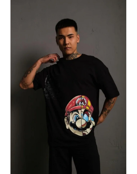 Erkek ario Baskılı Oversize Thirt  iyah