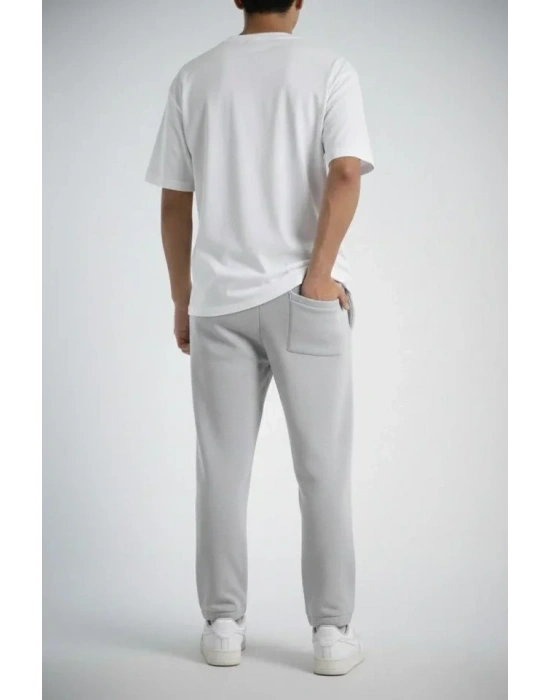 Erkek Baggy Alt Eşofman  Gri