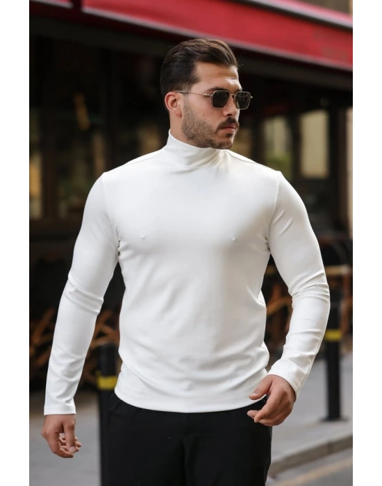 Erkek Balıkçı Yaka Modal Kumaş Esnek Kazak