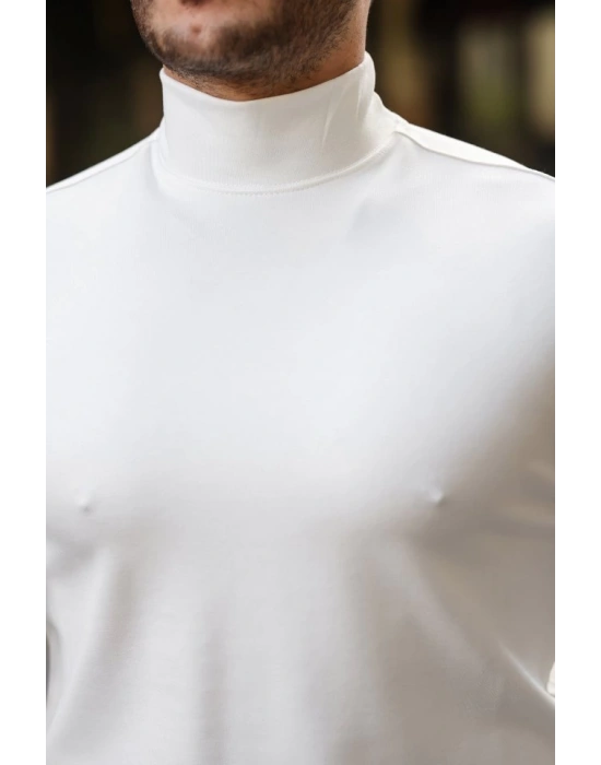 Erkek Balıkçı Yaka Modal Kumaş Esnek Kazak