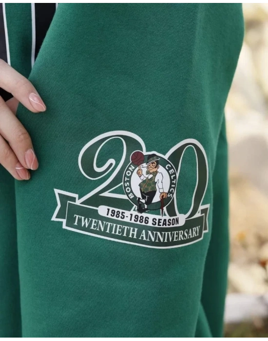 Erkek Baskılı 3 İplik İçi Pamuklu Kolej Ceket  Yeşil