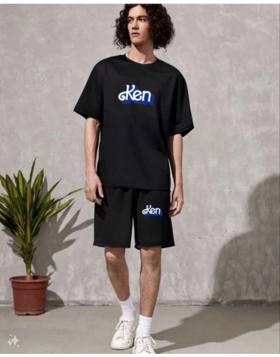 Erkek Baskılı İkili Şort Takım  iyah