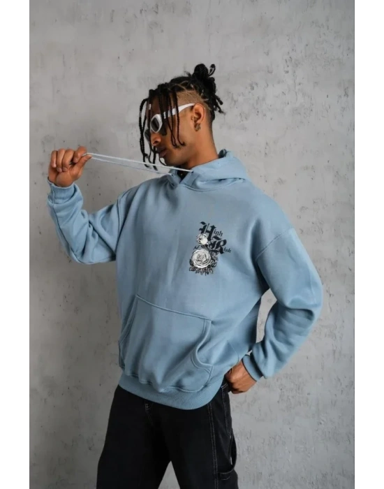 Erkek Baskılı Kapşonlu weat  avi