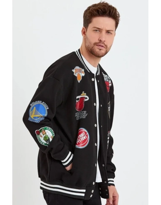 Erkek Baskılı Kolej Ceket  iyah