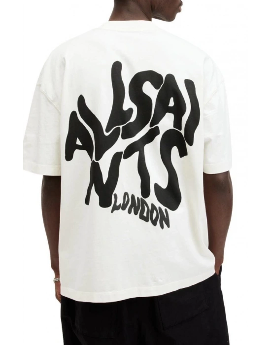 Erkek Baskılı Oversize Tshirt  Beyaz