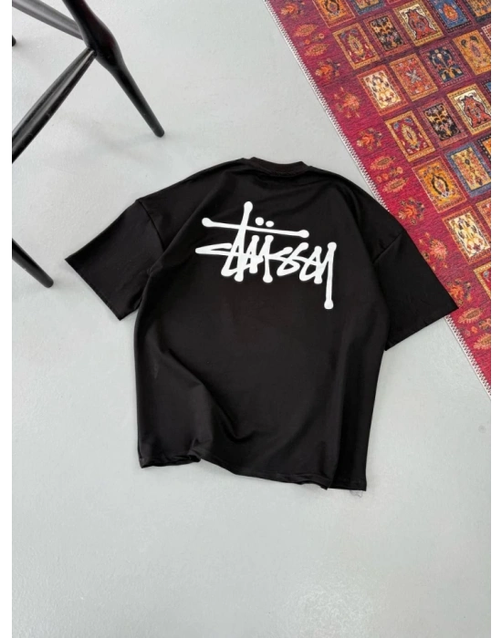 Erkek Baskılı Oversize Tshirt  iyah