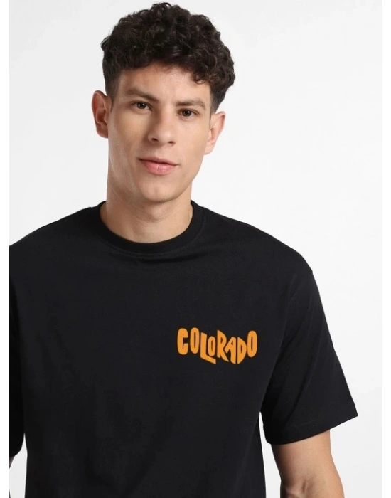 Erkek Baskılı Oversize Tshirt  iyah