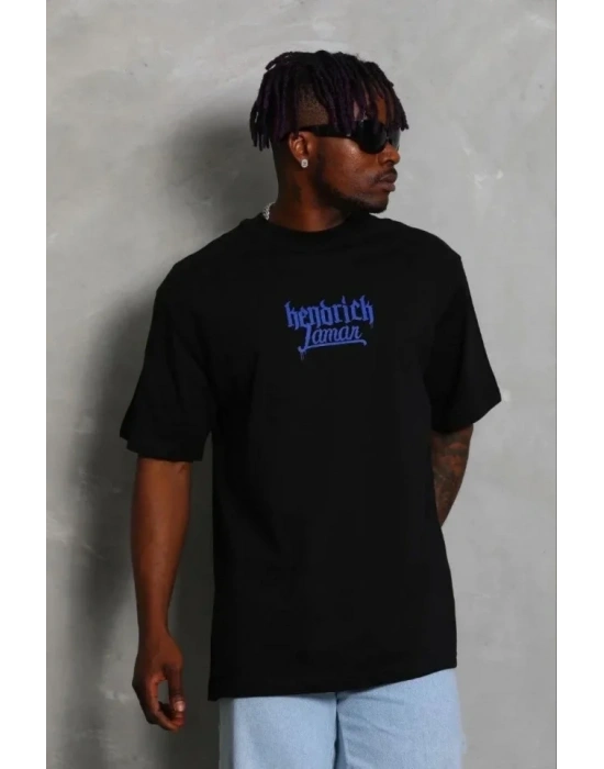 Erkek Baskılı Thirt Kısa Kol Bisiklet Yaka Regular Fit Rahat Kalıp Günlük Tişört  iyah