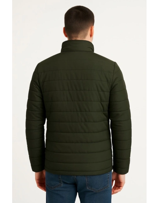 Erkek Bomber ont Ceket – Su İtici Kumaş, Kapitone Astarlı, Fermuarlı, Kışlık  Haki