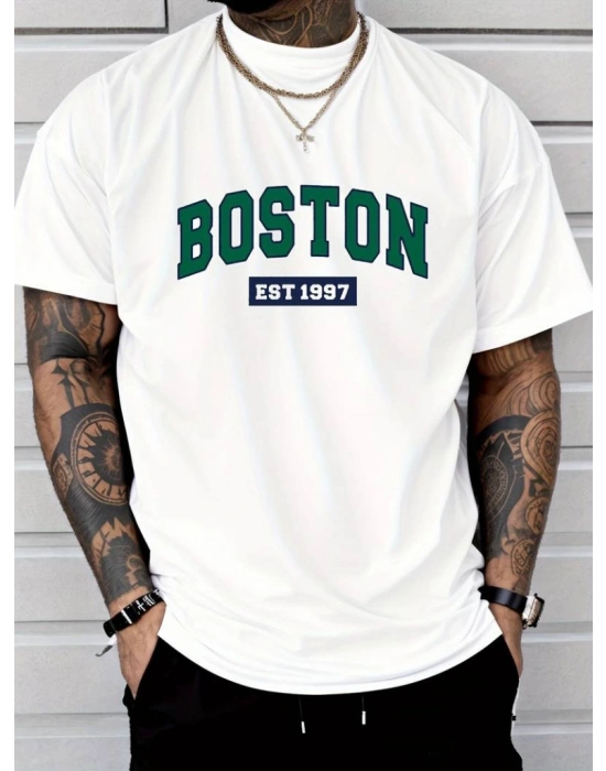 Erkek Boston Baskılı Süprem Tshirt