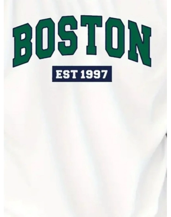 Erkek Boston Baskılı Süprem Tshirt