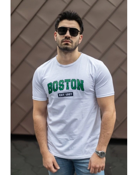 Erkek Boston Baskılı Süprem Tshirt