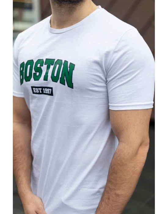 Erkek Boston Baskılı Süprem Tshirt