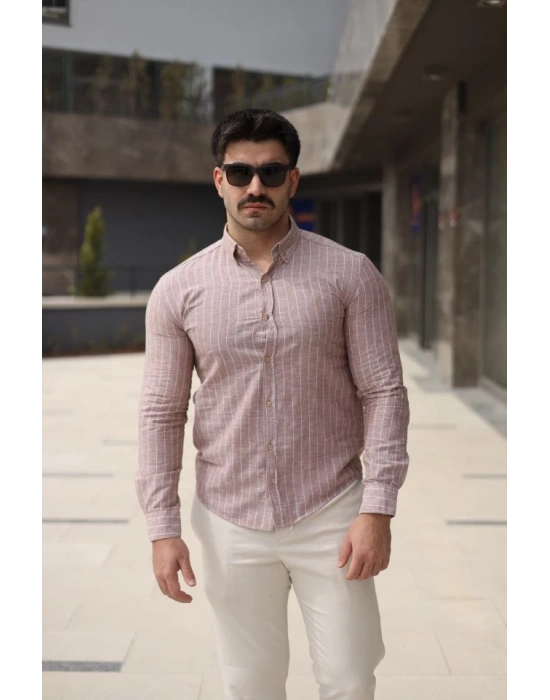 Erkek çizgi Desenli Gömlek