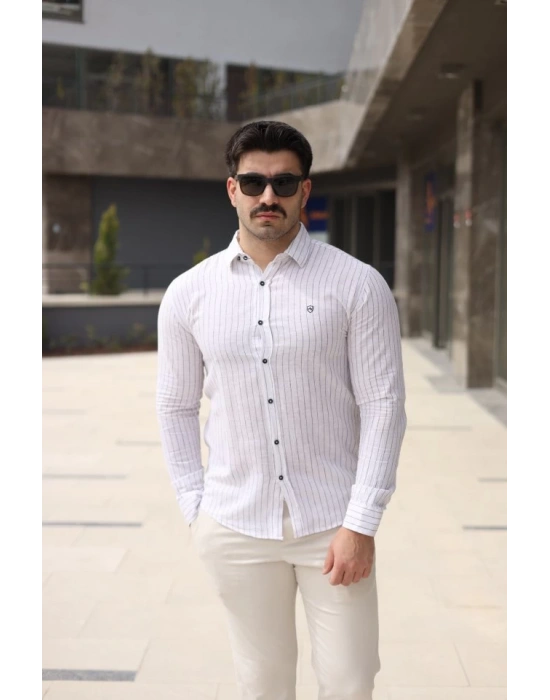 Erkek çizgi Desenli Gömlek
