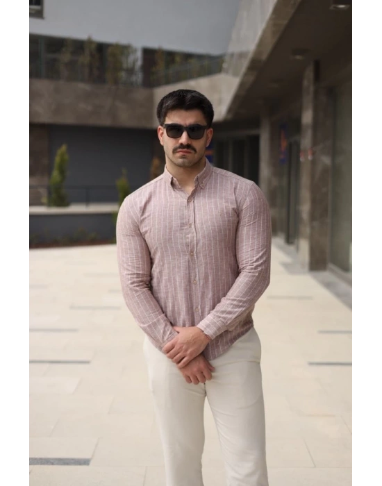 Erkek çizgi Desenli Gömlek