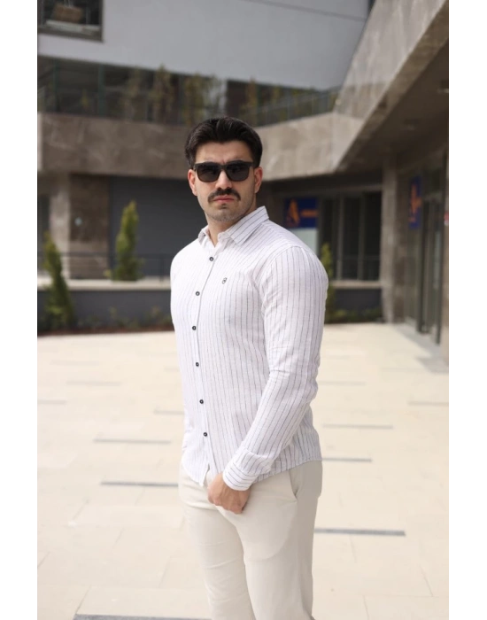 Erkek çizgi Desenli Gömlek