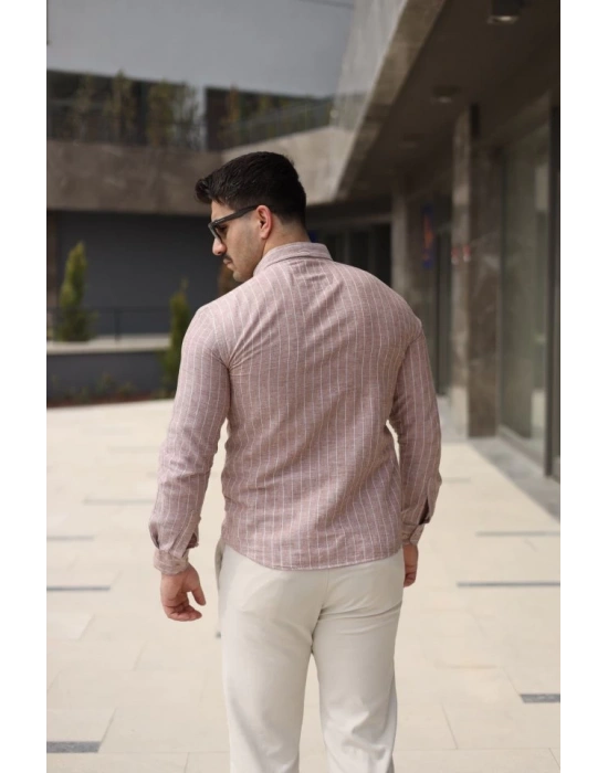 Erkek çizgi Desenli Gömlek