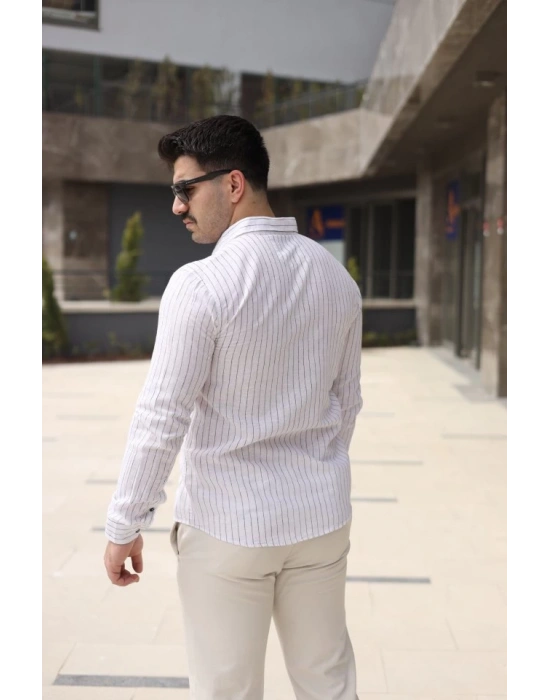 Erkek çizgi Desenli Gömlek