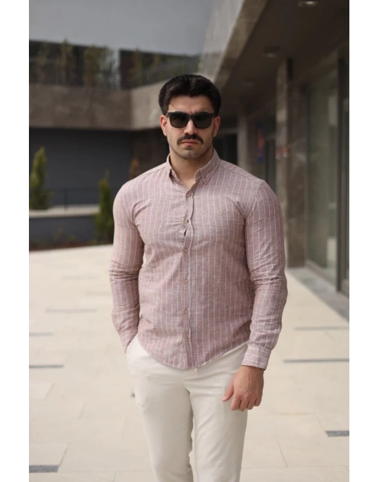 Erkek çizgi Desenli Gömlek