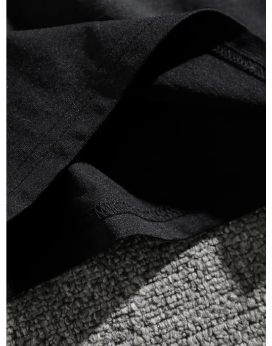 Erkek Dağ Grafikli Tişört, Yaz Için Büyük Beden Rahat Tshirt  iyah