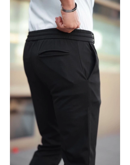 Erkek Diagonel ikro Dokulu Cepli Beli astilki Pantolon  iyah