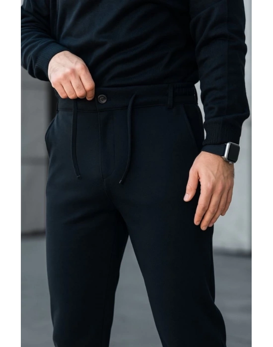 Erkek Diagonel ikro Dokulu Cepli Pantolon  iyah