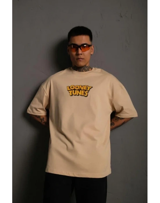 Erkek Dijital Baskılı Thirt  Bej