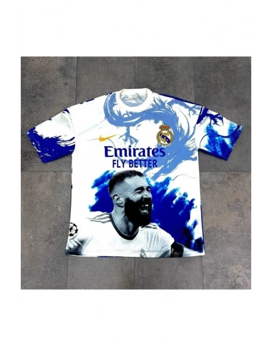 Erkek Dijital ırt Baskılı Oversize Tshirt  Beyaz