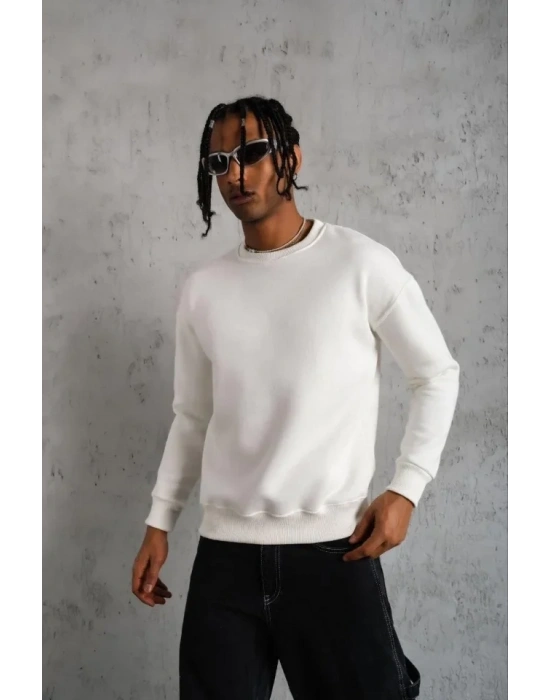 Erkek Düz Bisiklet Yaka weat  Beyaz