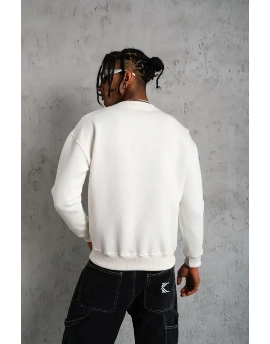 Erkek Düz Bisiklet Yaka weat  Beyaz