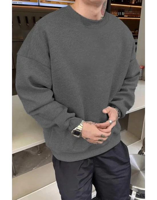 Erkek Düz Bisiklet Yaka weat  Füme