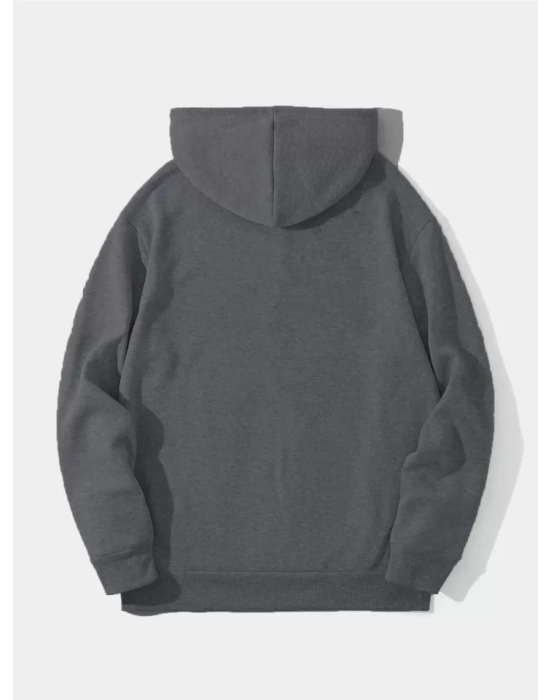 Erkek Düz Kapüşonlu weat  Füme