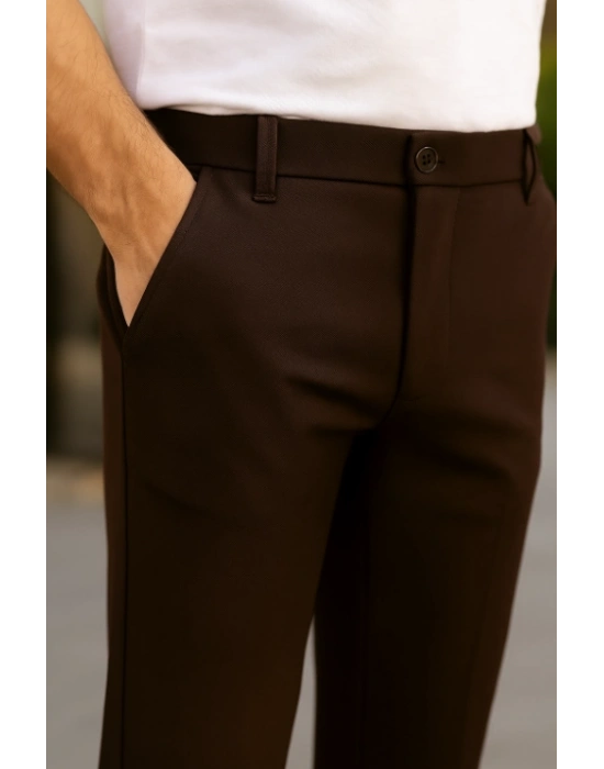 Erkek Düz Kesim Bilek Boy Kumaş Pantolon