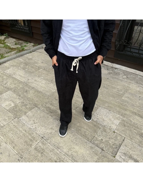 Erkek Fitilli Kadife Cepli Buggy Pantolon Oversize Rahat Kalıp  iyah