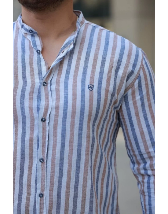 Erkek Hakim Yaka çok Renkli Gömlek