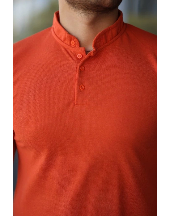 Erkek Hakim Yaka Dokuma Pamuklu Kumaş Kısa Kollu Tişört