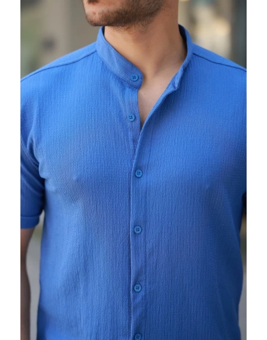 Erkek Hakim Yaka Kısa Kollu Gömlek