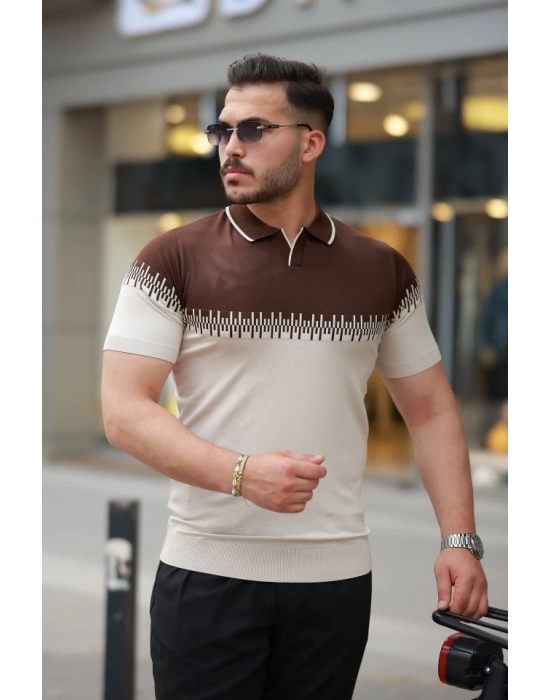 Erkek Hemşire Yaka çift Renk Kısa Kollu Tişört