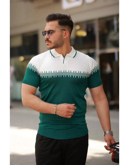 Erkek Hemşire Yaka çift Renk Kısa Kollu Tişört