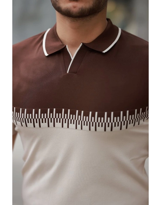 Erkek Hemşire Yaka çift Renk Kısa Kollu Tişört