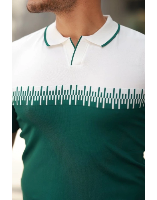 Erkek Hemşire Yaka çift Renk Kısa Kollu Tişört