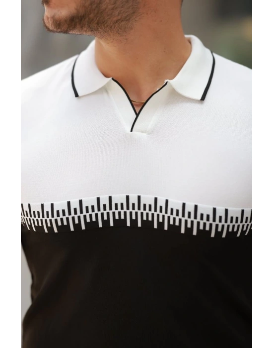 Erkek Hemşire Yaka çift Renk Kısa Kollu Tişört